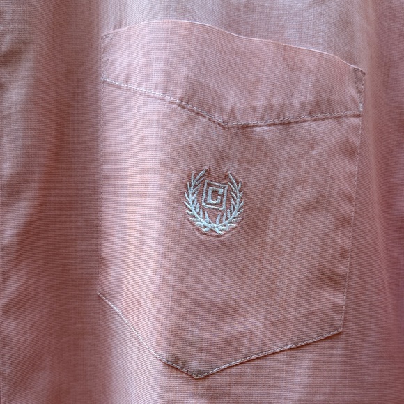 Men's Peach Short Sleeve Button Up Shirt - Picture 2 of 7